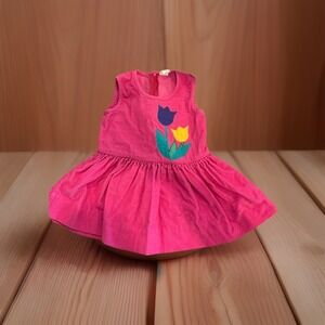 Corduroy pink Tulips ‎ vintage toddlers dress size 2